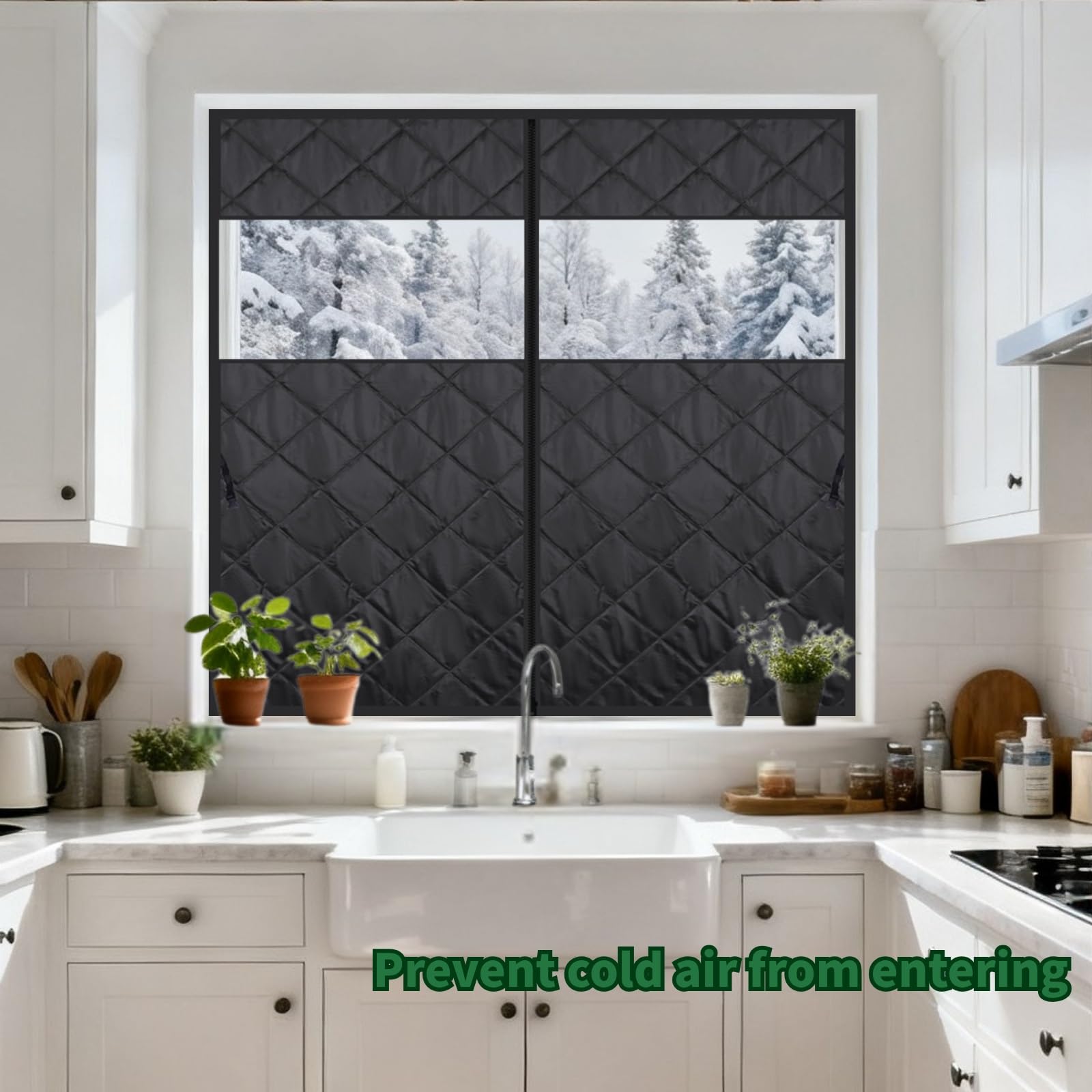 Thermovorhang Kalteschutz 99 x 160 cm Wärmeschutzvorhang Fenster für Winter 3-Lagige Thermo Fensterabdeckung Isolierfolie Schallschutz Winddicht für Innen Wohnmobil(Grays,157 x 188 cm(62" x 74"))
