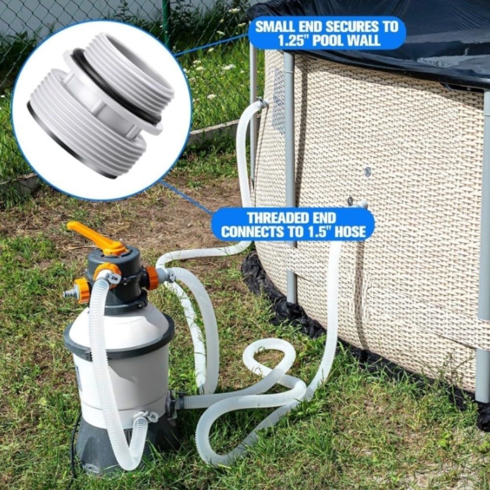 Zoegneer Adaptador de manguera de válvula desviadora de piscina de 3 vías para puertos de 1/4 pulgada o 1/2 pulgada, adaptador de manguera de plástico para circulación y filtración eficiente en