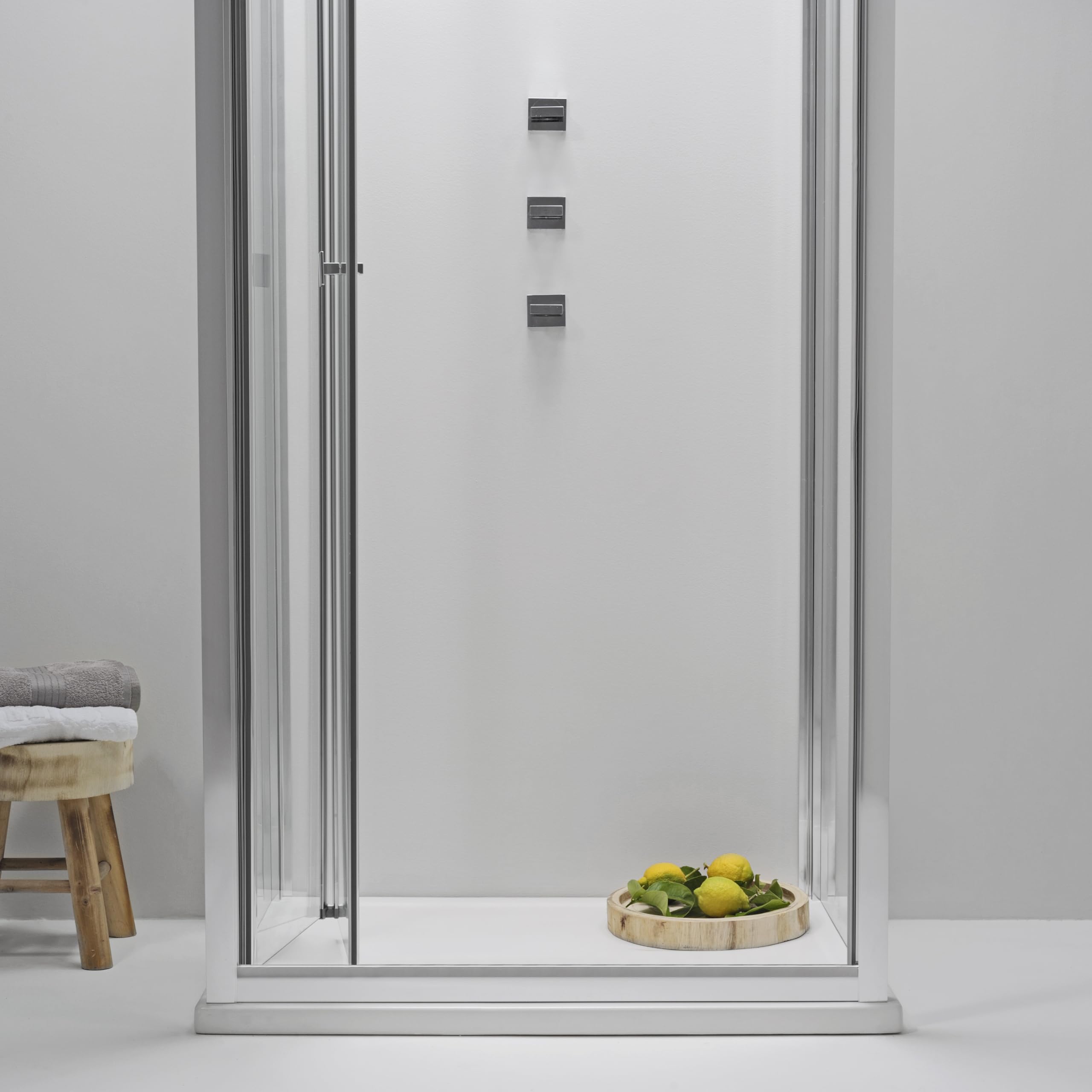 Box Doccia 3 Lati 80x80x80 cm x h190 - Cabina Doccia Pieghevole con Apertura a Libro, Vetro Temperato 6 mm, Profilo Cromato e Chiusura Magnetica - Regolabile e Facile da Installare