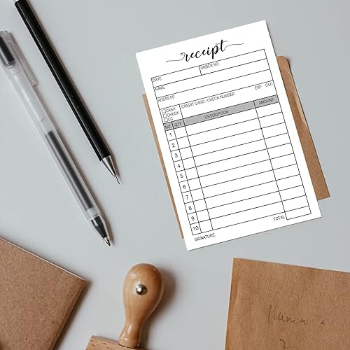 Miniatura 2 de Paquete de 2 bloc de recibos de 50 unidades, formulario de recibo de ventas de copia duplicada de carbono, folleto de factura para tiendas,