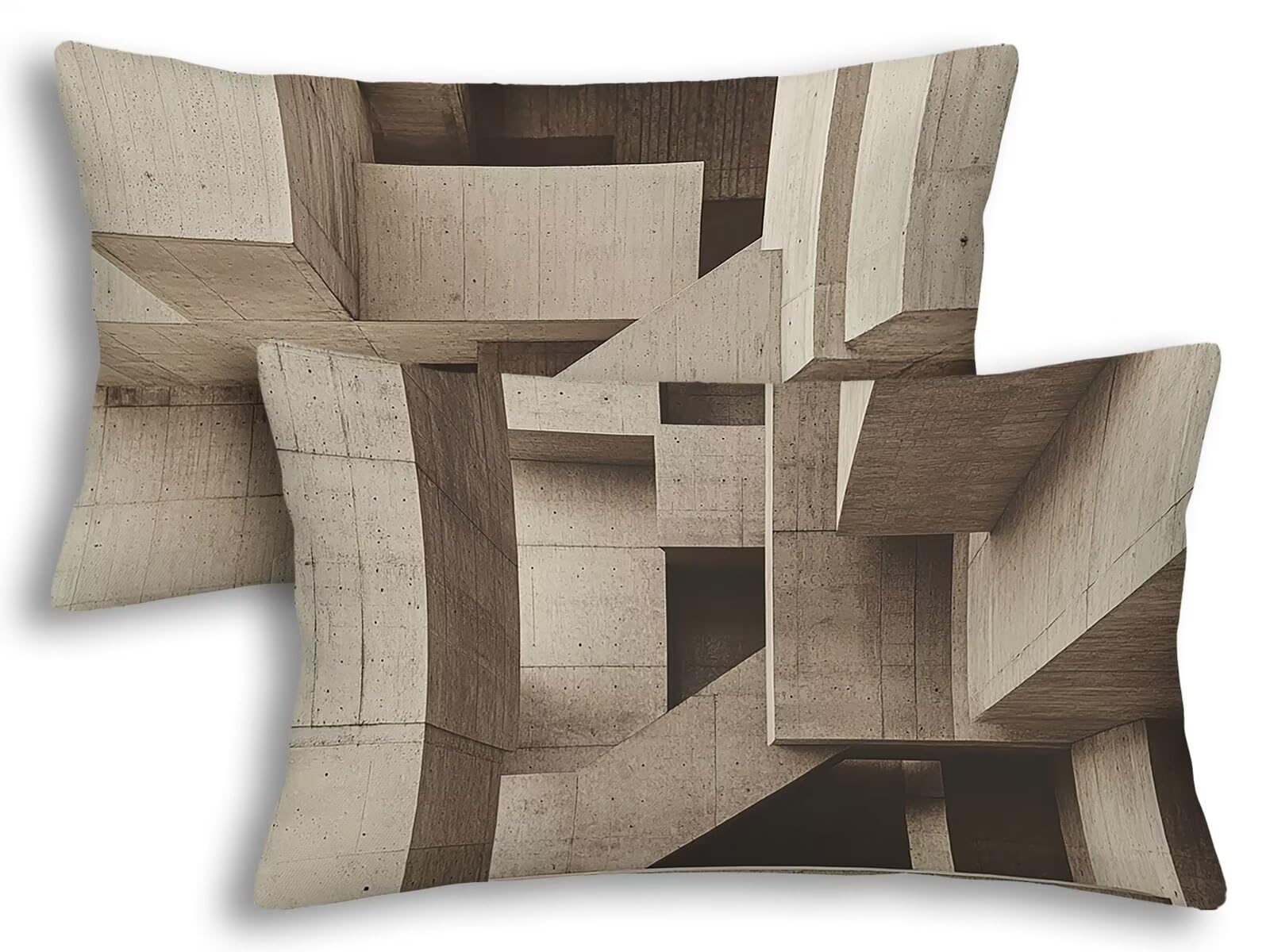 Housse coussin exterieur gris 40x60 lot de 2 taie oreiller architecture