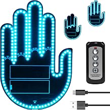 DIBMS Car Gesture Decorative Lights, Ambient Lighting, Rechargeable LED Gesture Lights for Car Road Rage LED Signs Calm Road Rage, Remote Control Triple Mode Fun Finger Lights Ice Blue