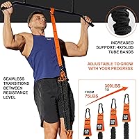 Vista 3 de Pull Up Assistance Bands Set - 4 Heavy Duty Resistance Bands 300lbs, Adjustable Weight/Size with Footrest for Home Gym Strength Training