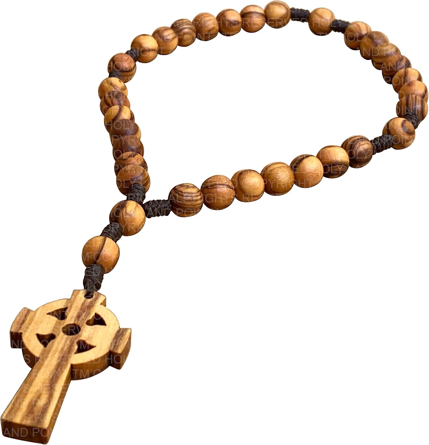 HOLY LAND MADE In Bethlehem Olive Wood Rosary Religious Prayer Beads - Foto 8