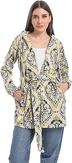 كارديجان من أندورا برقبة V للنساء، تصميم عادي بأكمام طويلة، مصنوع من المخمل، مقاس متوسط