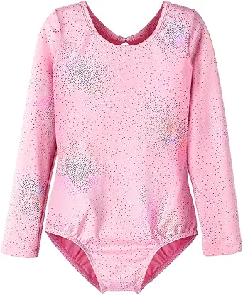 HOZIY Leotards for Girls Ballet Gymnastics Sleeveless Long Sleeve Colorful Sparkles Aqua Blue Pink Purple Solid