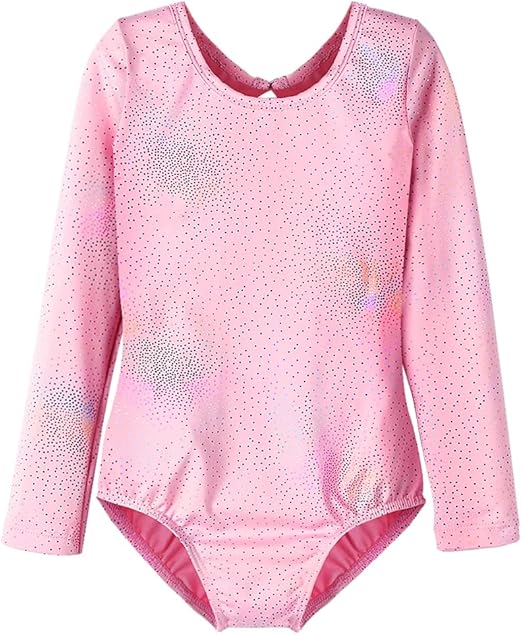HOZIY Leotards for Girls Ballet Gymnastics Sleeveless Long Sleeve Colorful Sparkles Aqua Blue Pink Purple Solid