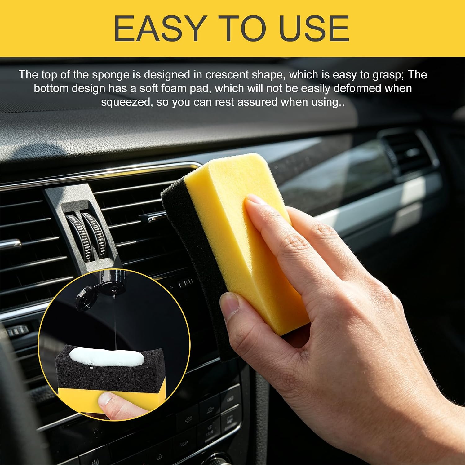 Tire Shine Applicator Pad, Car Tire Dressing Detailing Sponge, 12PCS