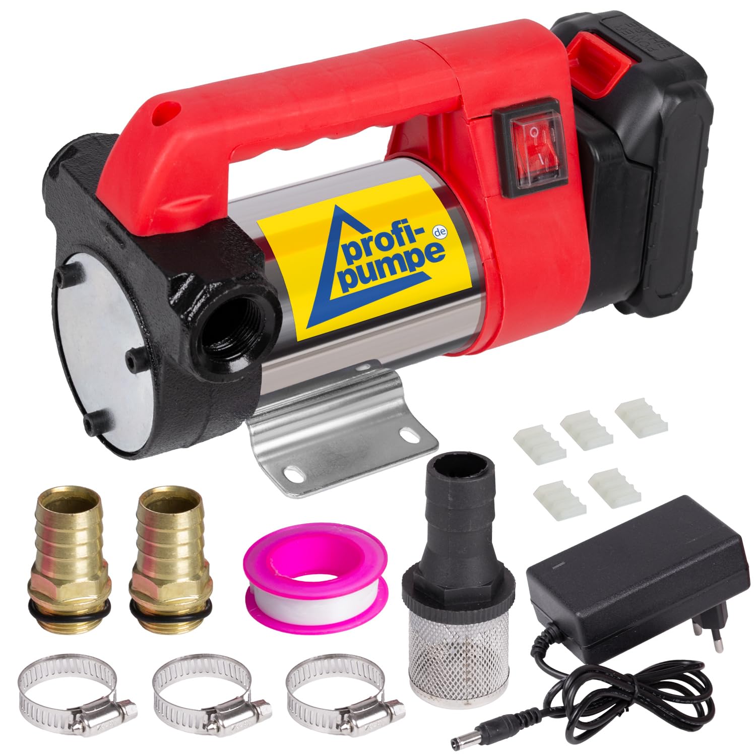 Mobile Dieselpumpe 24V Selbstansaugend Heizölpumpe Biodiesel Akku-Pumpe Starke Motor-Leistung, Batteriebetrieb Li-Ion-Akku Batterie Ersatz 2000mAh Universaldieselpumpe Star260-4.2, 45L/Min 260W