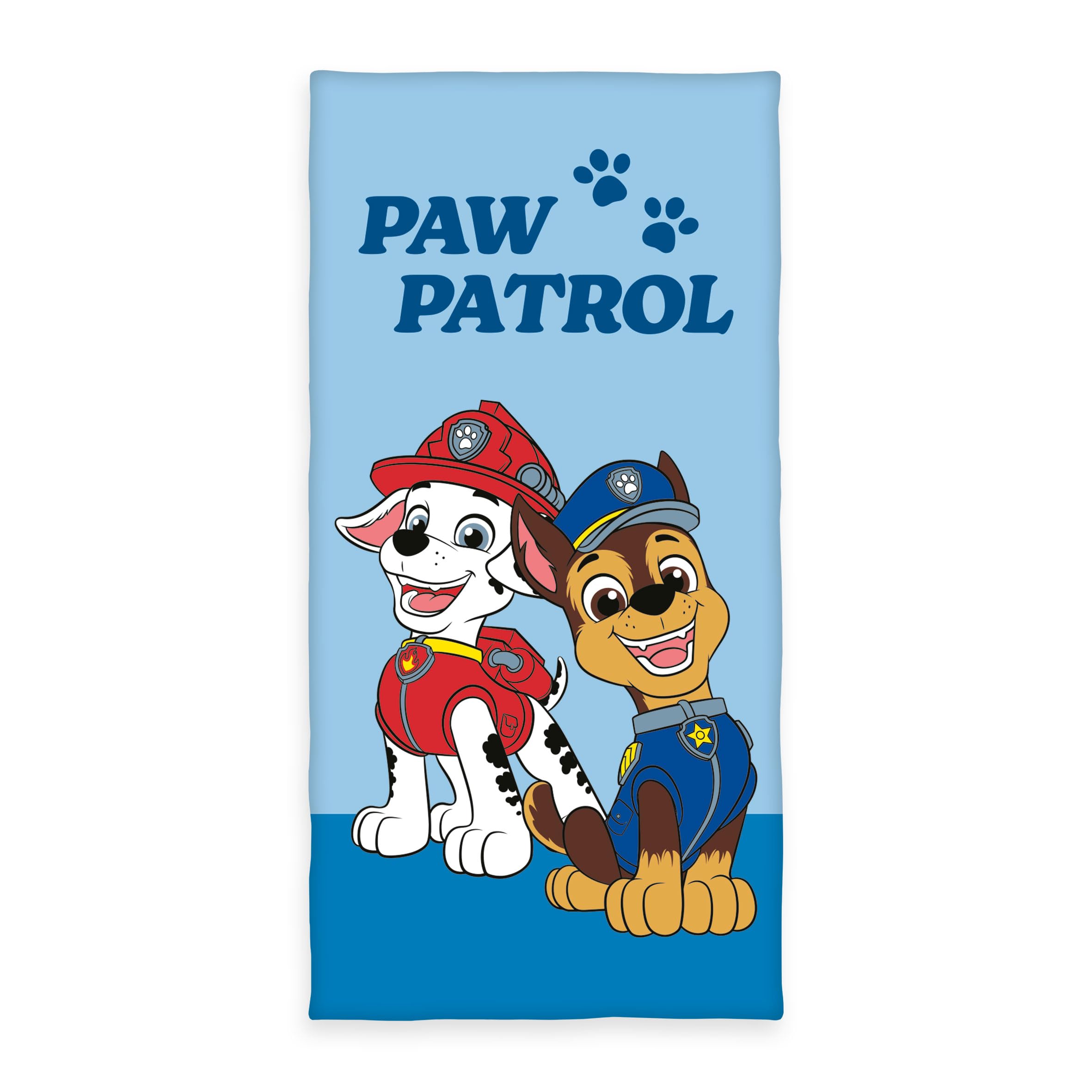Herding Paw Patrol Bath Towel, Approx. 70 x 140 cm, 100% Cotton/Velour, Blue