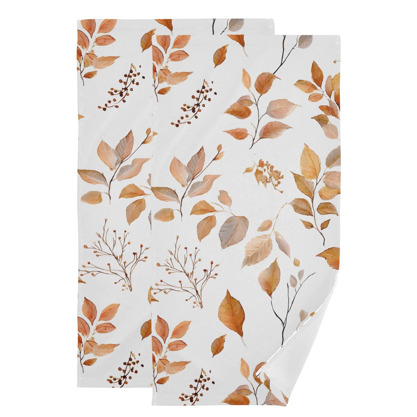 Toallas de mano de algodón con diseño de hojas marchitas, textura suave y absorción rápida