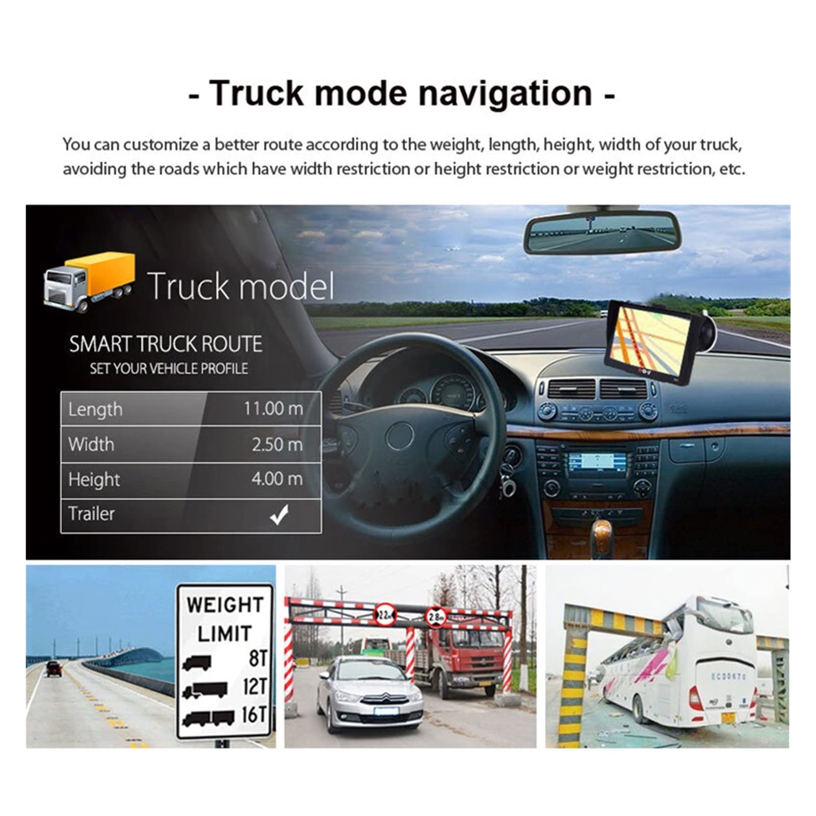 Nawigacja GPS 25. 6m + 8 GB. Samochód ciężarowy GPS Auto Navigator Sat Nav Dotykowy ekran Darmowa aktualizacja Mapa Dla SamochodóW CiężArowych SamochodóW Kempingowych (Size : No Bluetooth AVIN)