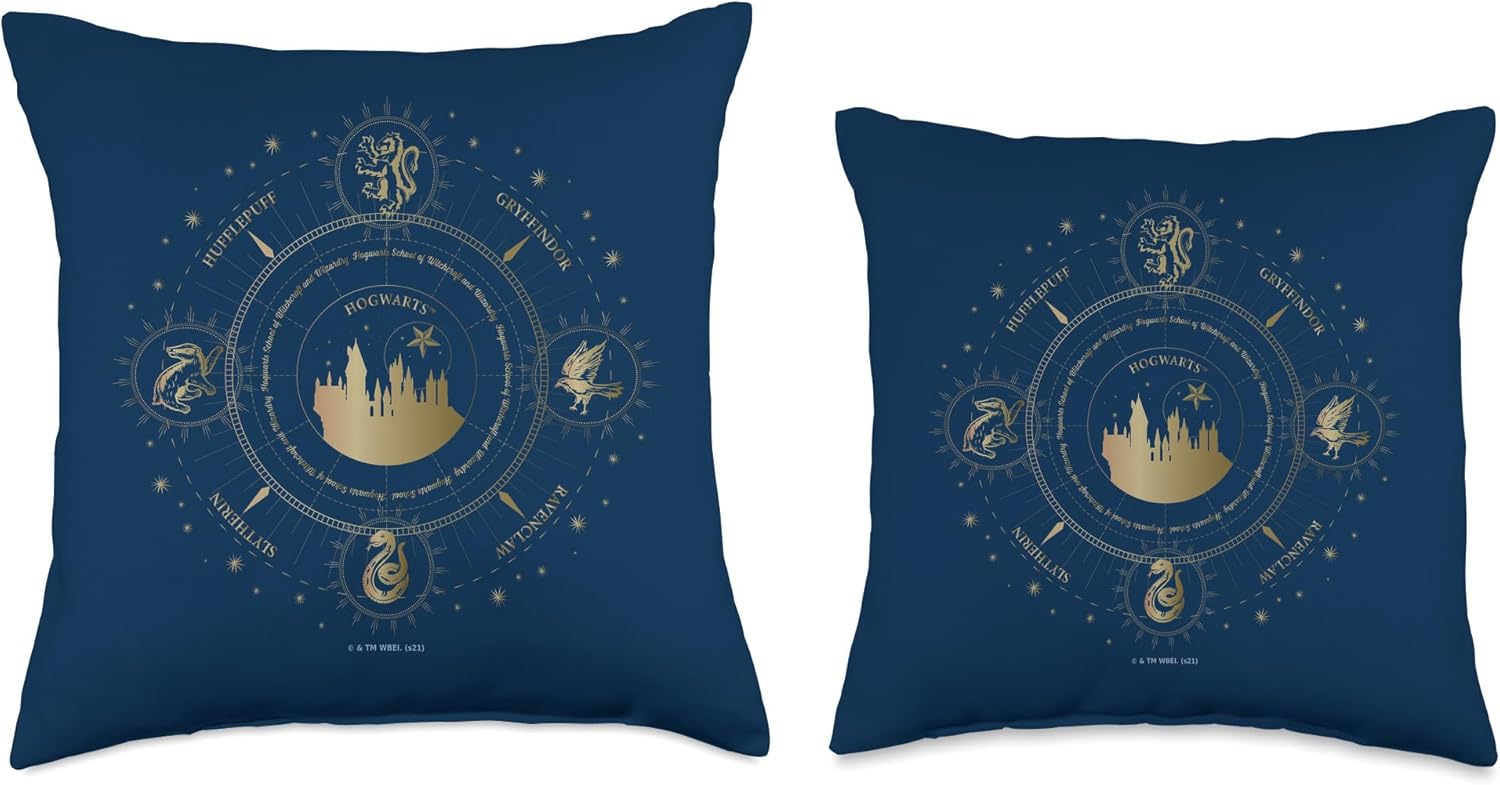 Harry Potter Hogwarts House Compass Throw Pillow