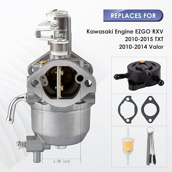 Carburetor for Kawasaki Engine EZGO RXV, 2010-2015 TXT,2010-2014 Valor ST 400 MPT 800 Refresher 1200 Cushman 280 Commander 2200 Bellhop, Carb for 13HP FJ400D Engine Motor Golf Cart
