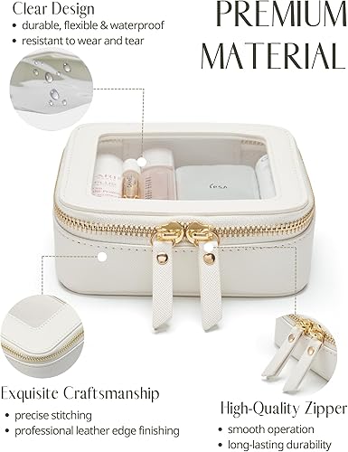 Miniatura 2 de Popvibe Bolsa de maquillaje transparente, estuche de cosméticos de viaje, bolsa de aseo transparente con cremallera, organizador de maquillaje