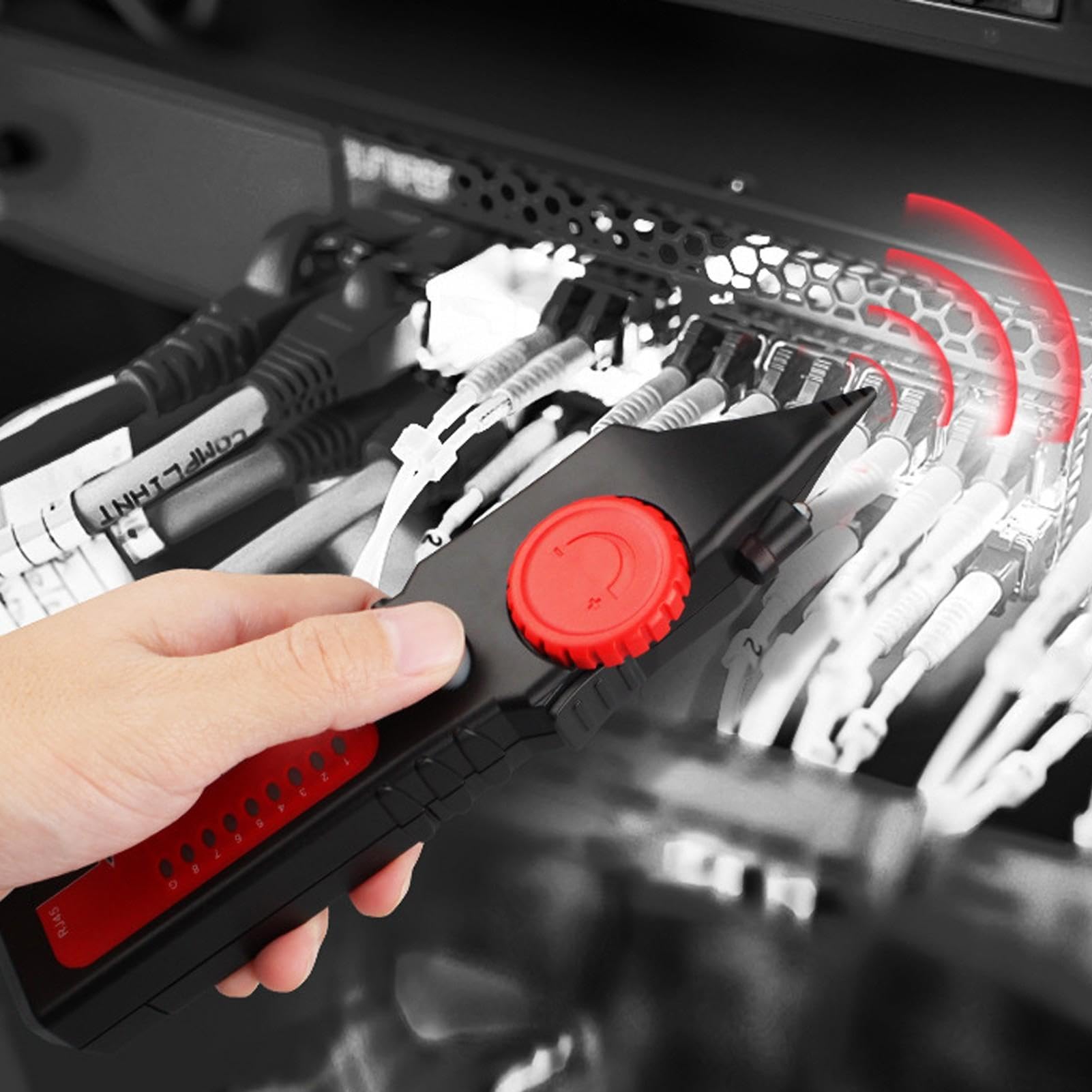 Kabelsuchgerät mit Sender Empfänger Netzwerkkabel Tester