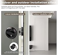 Vista 9 de Cerradura de puerta redonda empotrada, manija de puerta empotrada oculta de acero inoxidable 304, perilla de puerta de perfil bajo para puerta