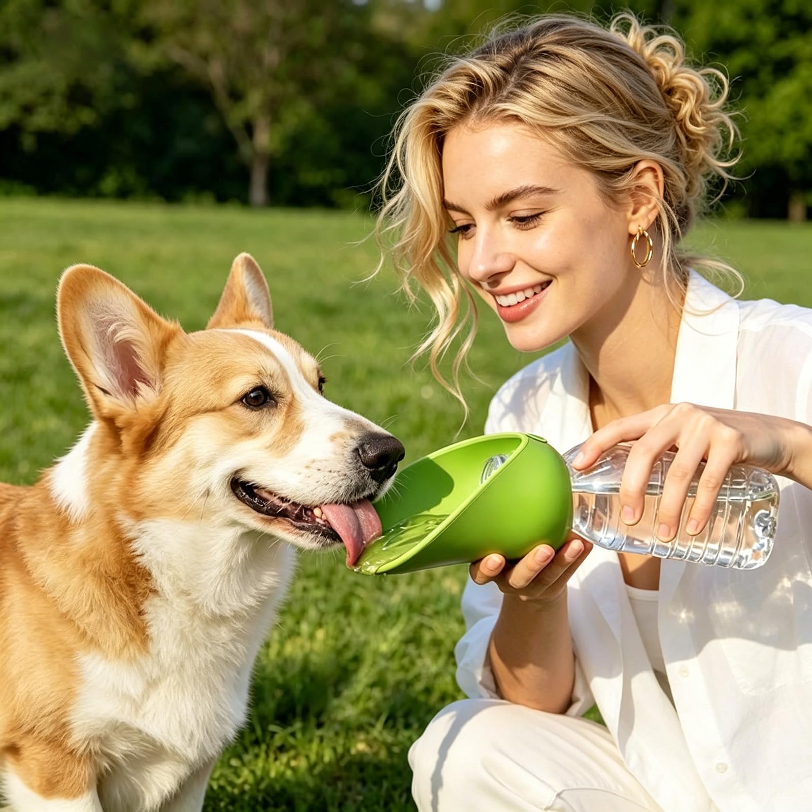 Silikon Trinkaufsatz Hunde Trinkflasche Hunde für Unterwegs Silikon Trinknapfaufsatz für herkömmliche Wasserflaschen Tragbare Hundetrinkflasche für unterwegs, Reisen und Spaziergänge (2pcs)
