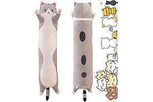 Lonng Gray Cat Plush Pillow: Ultimate Cuteness for Kawaii Enthusiasts