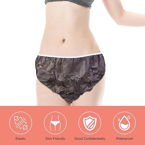 Miniatura 3 de Ropa interior desechable Ropa interior de uso único Salón de belleza SPA Hotel Viaje Conveniente 50 piezas por juego Elitzia ET004, Marrón L