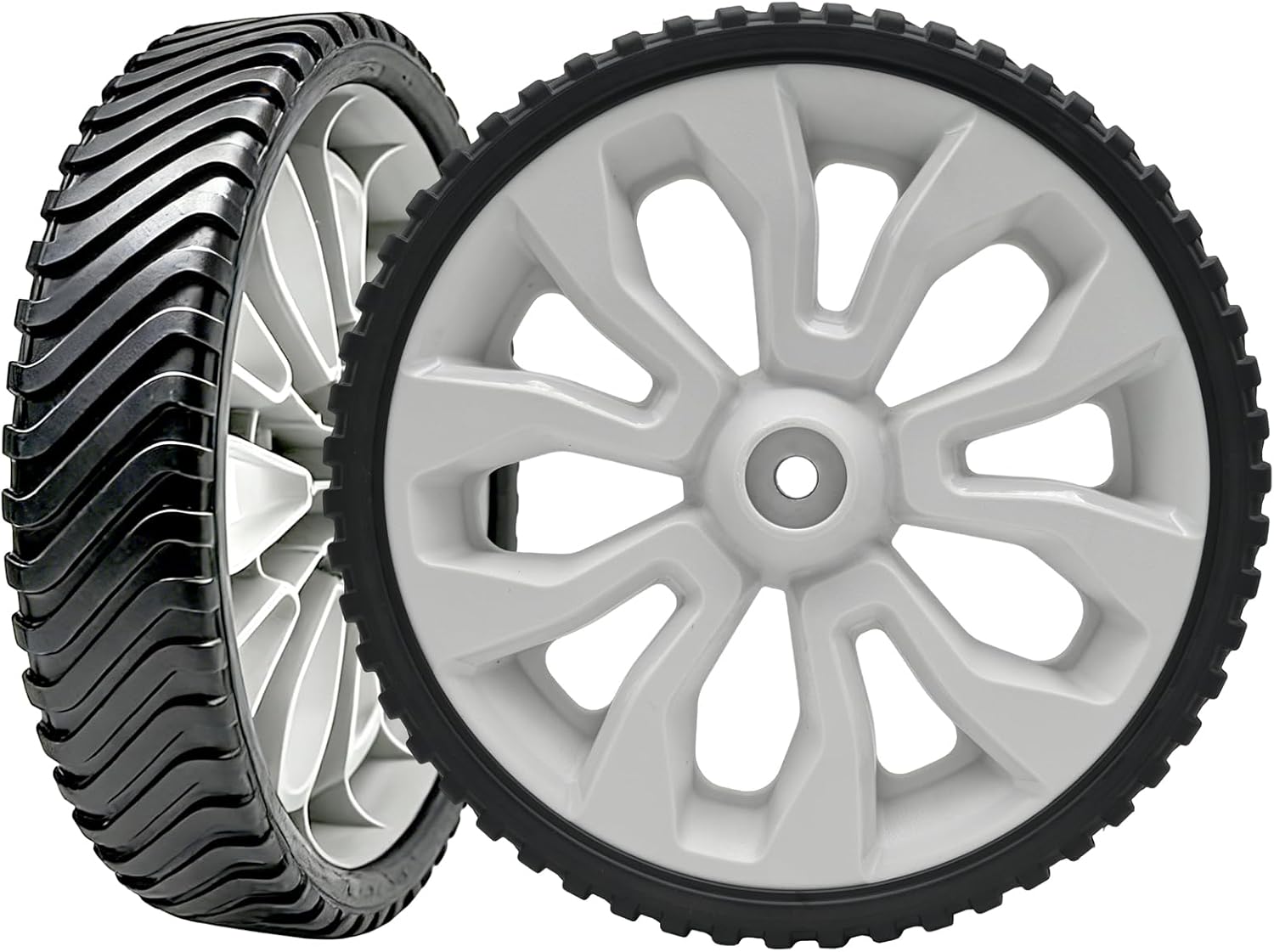 11 in. Rear Wheel Assembly for Most Troy-Bilt Walk-Behind Mowers, 11" Lawn Mower Plastic Wheels Replaces for Troy-Bilt MTD 634-05278, 2 Pack
