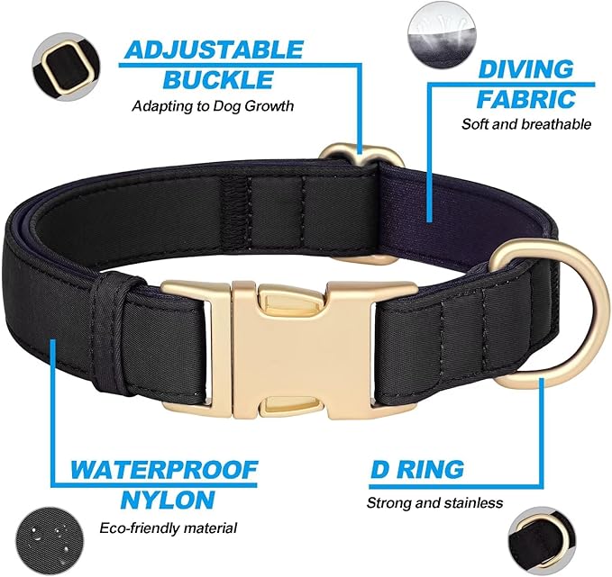 Collar Acolchado Didog para Perros Pequeños, Negro, Talla S miniatura 2
