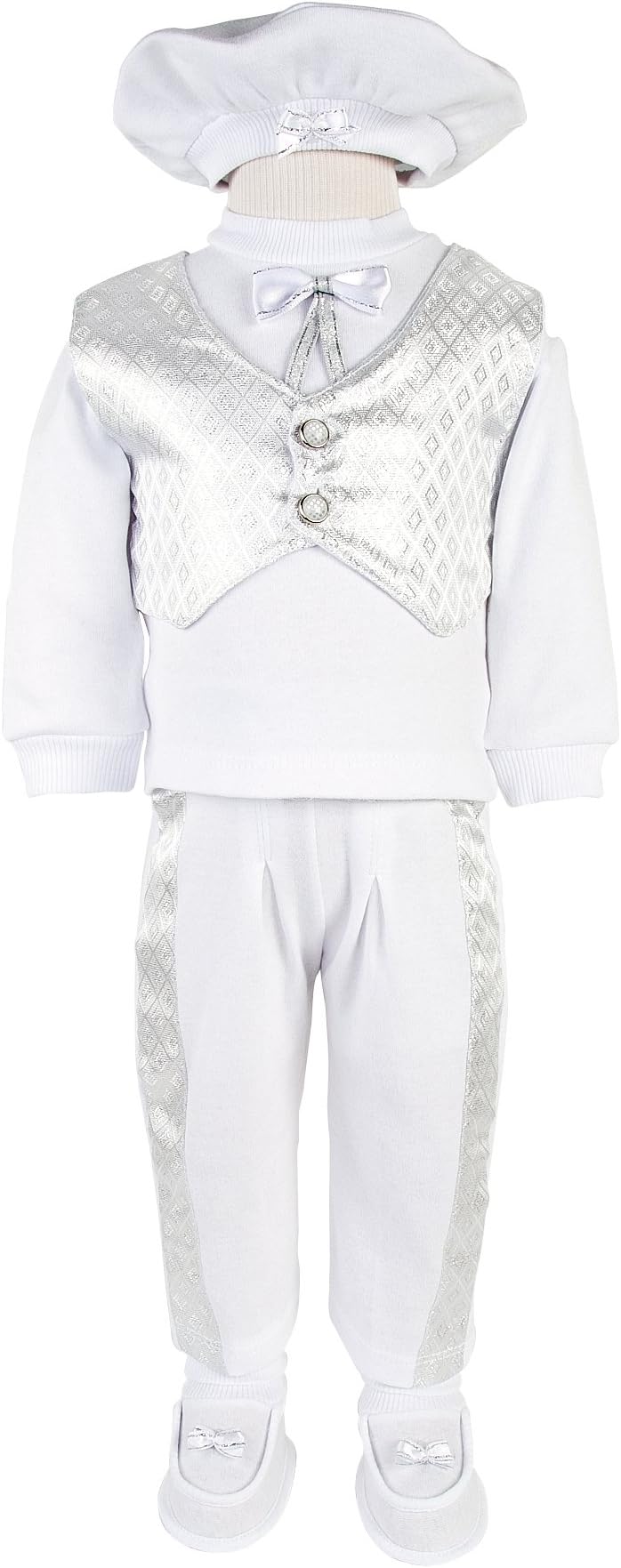 Leylek Baby Boy's Christening Baptism Outfit with Vest 5 Piece Set 0-4 Months
