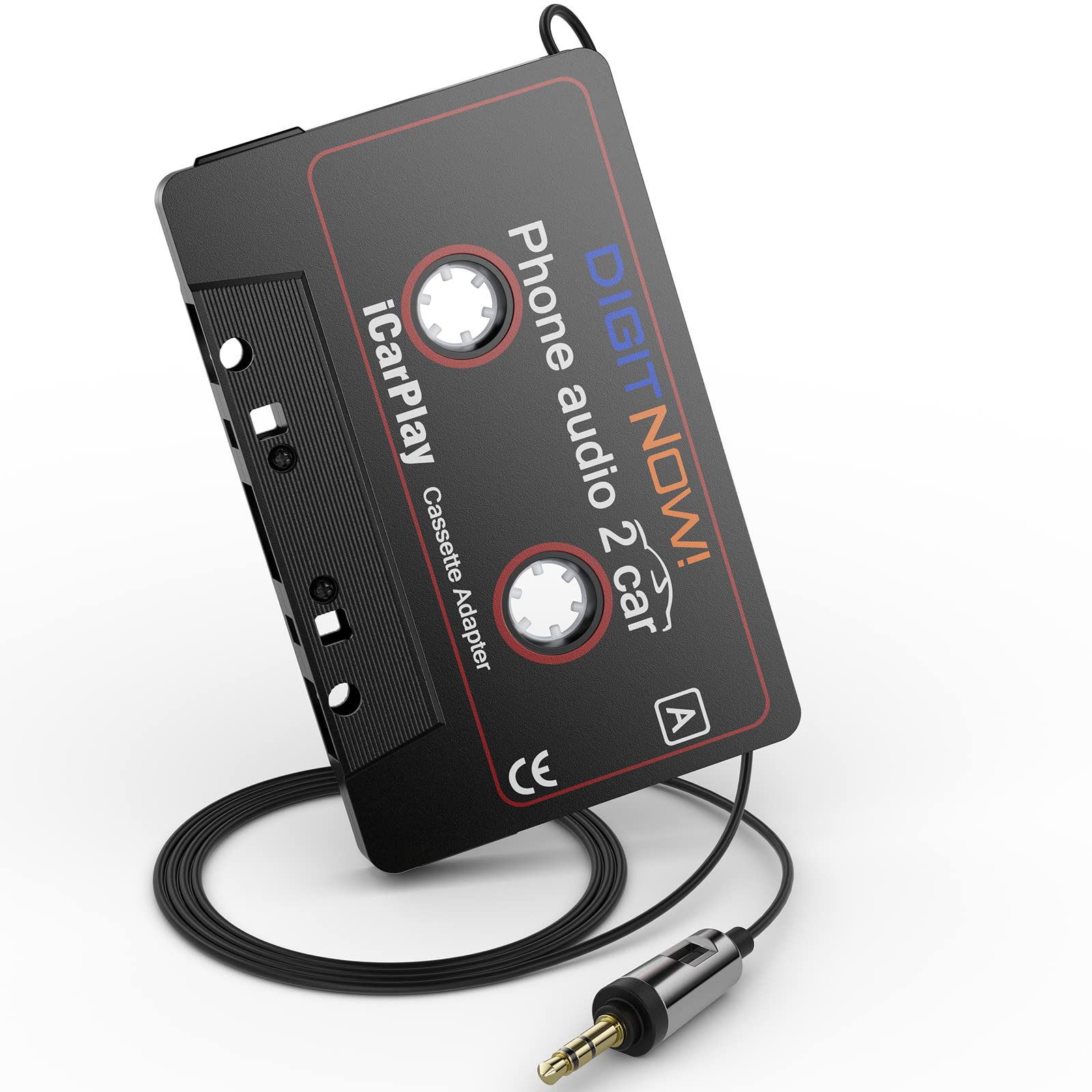 Mersoco Car Cassette Aux Adapter - 3.5MM Audio Universal Cable Cassette Tape Receiver Adapter for Connecting Mobile Phone to Car Audio System