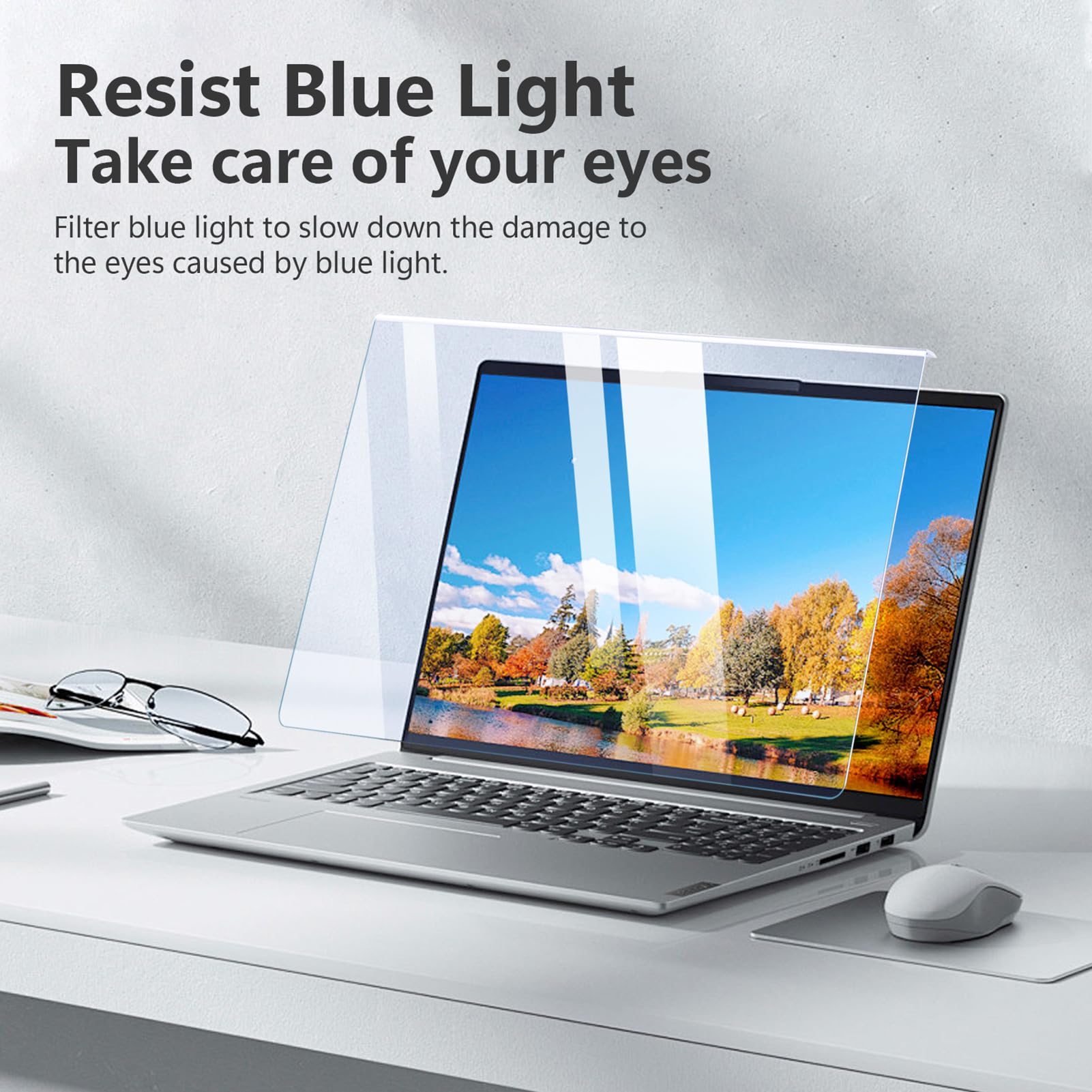 Sxhlseller Proteggi Schermo con Blocco della Luce Blu, Elevata Trasmissione della Luce per Computer/laptop, Filtro per Monitor Anti-UV da 12,5-32 Pollici per Impiegati (27 pollici)