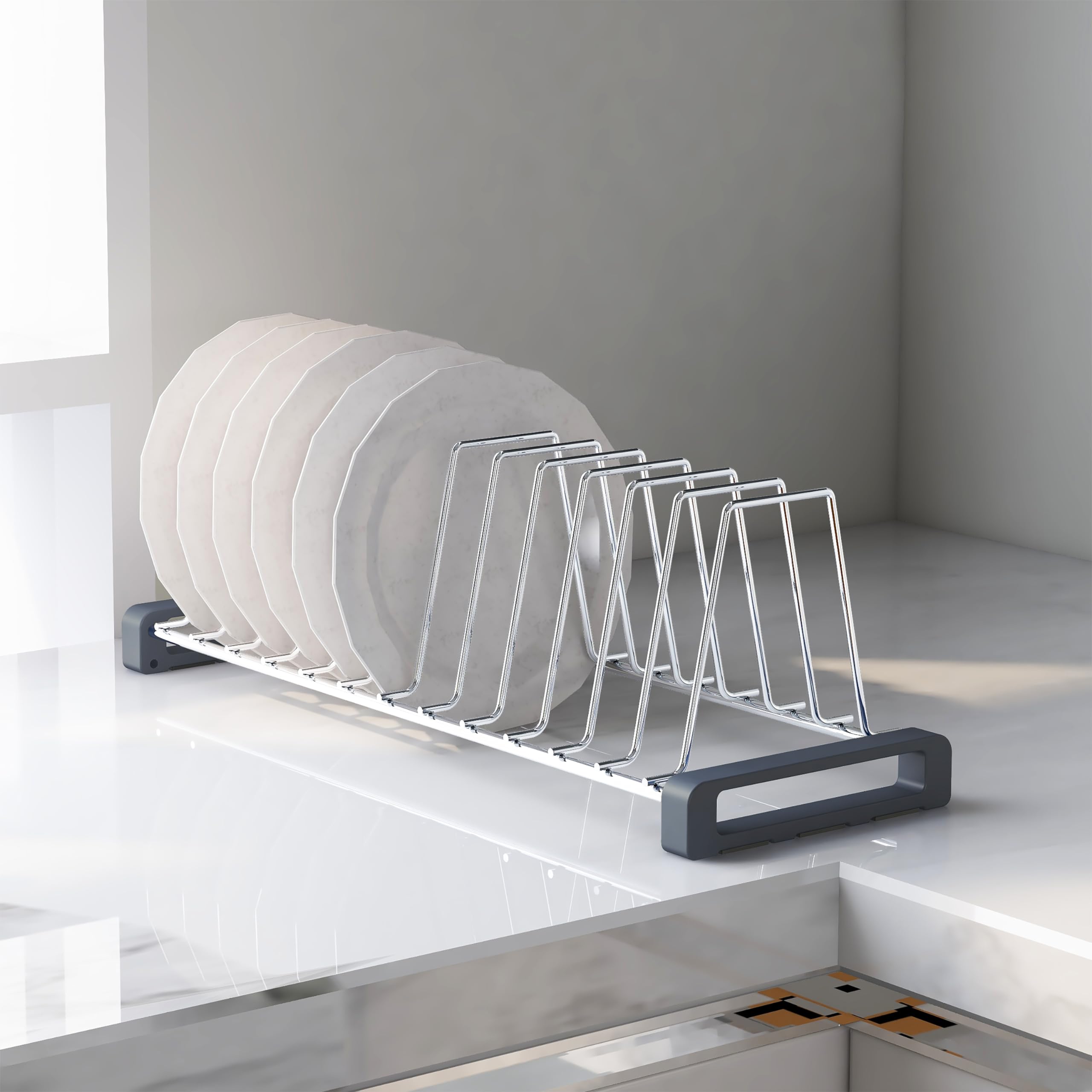 Planet Stainless Steel Thali Stand/Plate Rack-Stand/Saucer/Dish Rack/Plate Fixer for Modular Kitchen/Tandem Basket Dish Holder/Kitchen Accessories (Set of 1-6Inch, Chrome) (B0CQTKKPRT) Amazon Price History, Amazon Price Tracker