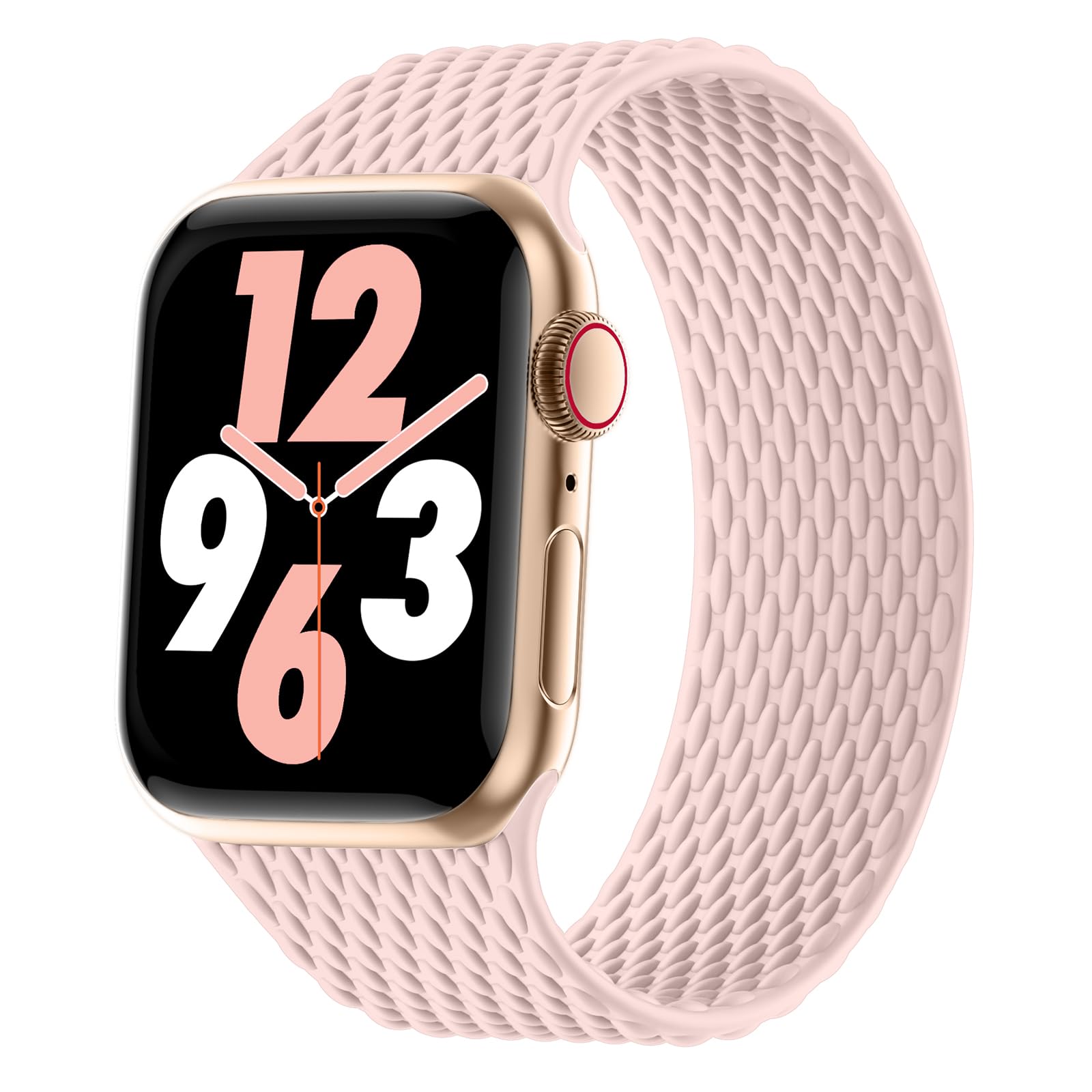 Silicone Braided Solo Loop Compatible with Apple Watch Band 38mm 40mm 41mm 42mm 44mm 45mm 46mm 49mm, Stretchy Elastic Sport Strap Compatible for