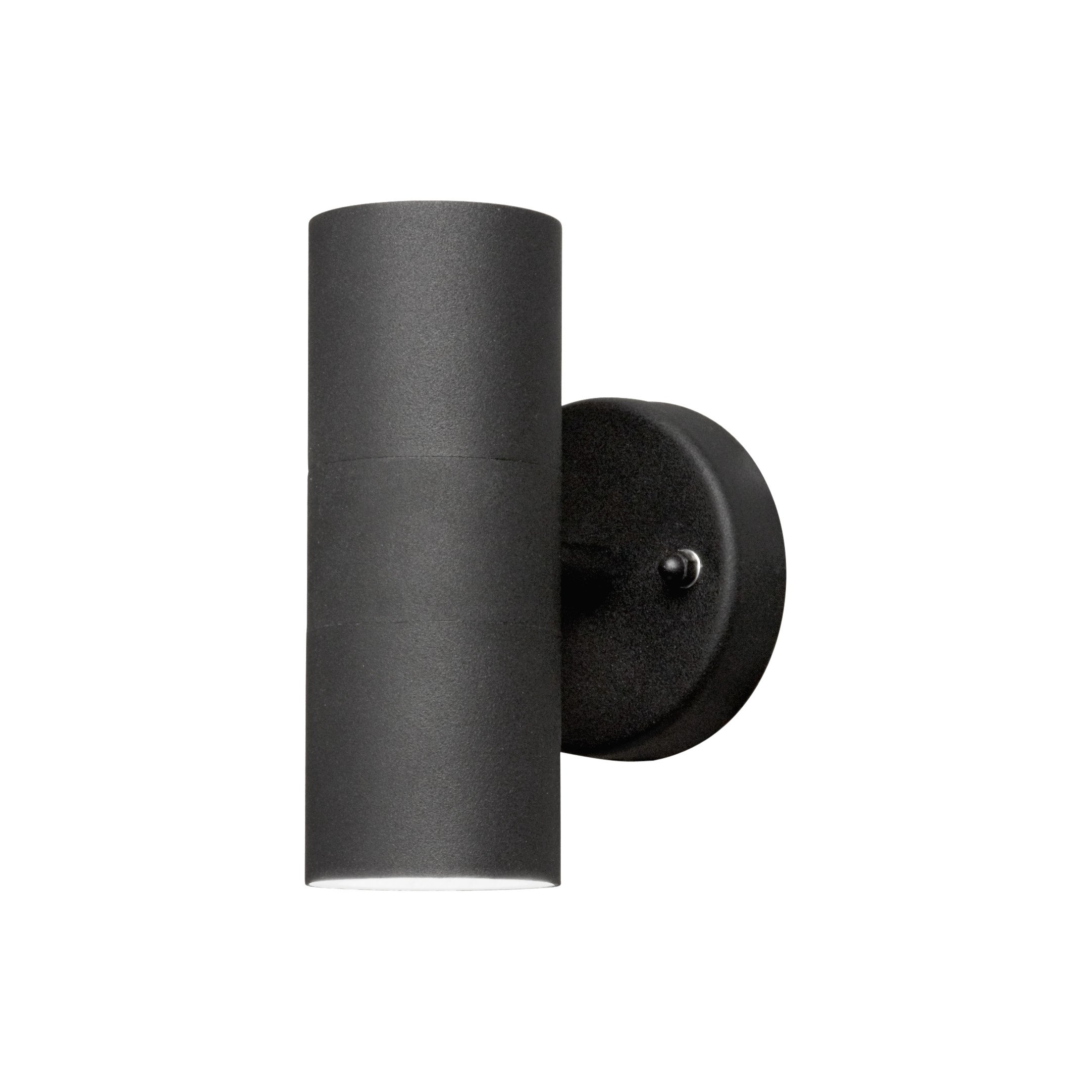 Konstsmide Outdoor Wall Light Mains Powered/Modena Up Down Modern Lantern/2 x 35 W GU10 Max Lamp/Clear Glass Lens/IP44/Outside Light Matt Black