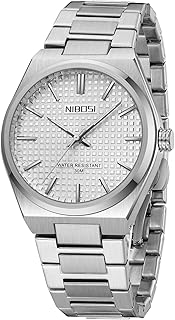 NIBOSI Mens Watches Analog Quartz Watch Stainless Steel Strap Waterproof Men's Wrist Watches Classic Minimalist Dainty Business Dress Designer Watches for Men