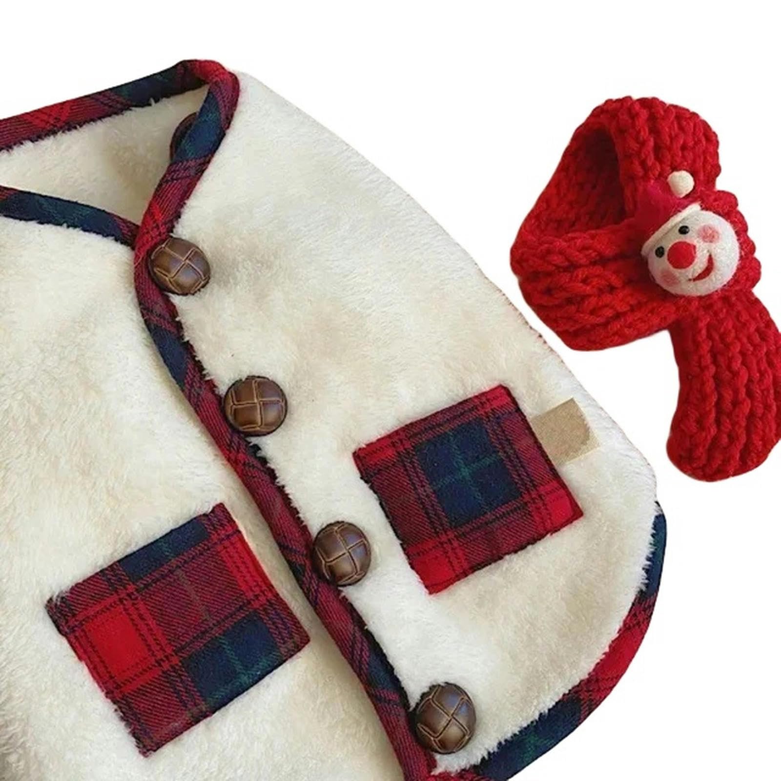 Manteau de chien d'hiver chic XIBANY avec foulard élégant en laine