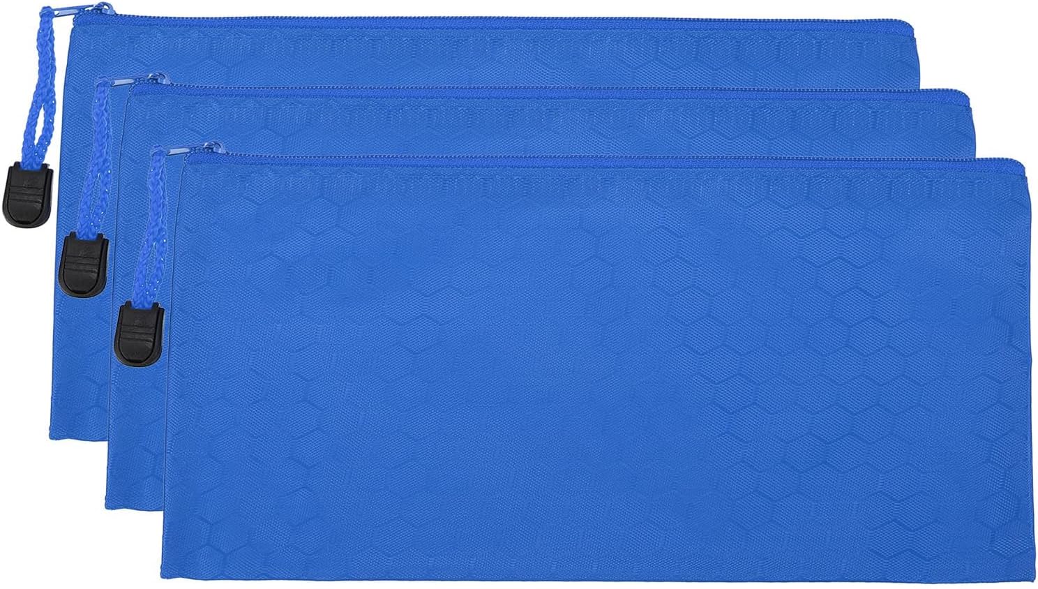 PATIKIL Waterproof Zipper File Bags, 3 Pack A6 Document Holders, Blue