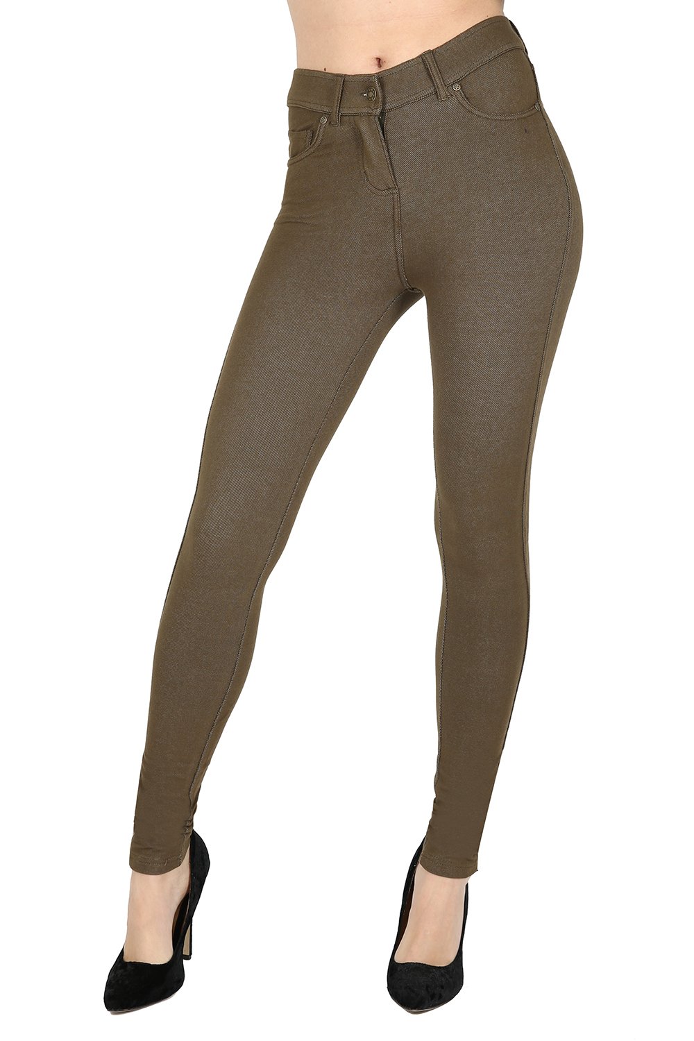 Fashion Instyle Women's Khaki Skinny Jeans Stretchy Jeggings New Fit Coloured Trousers Uk Size 12