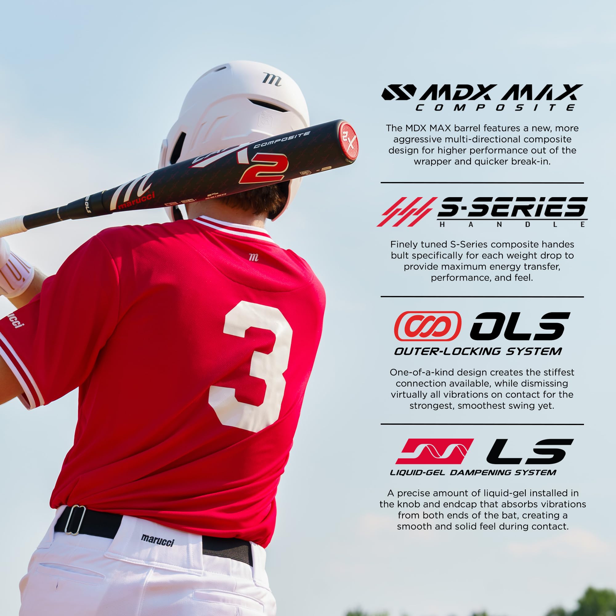 Marucci CATX2 Composite Baseball Bat, 2 3/4' Barrel, -5, -8, -10 Drop, USSSA, End-Loaded