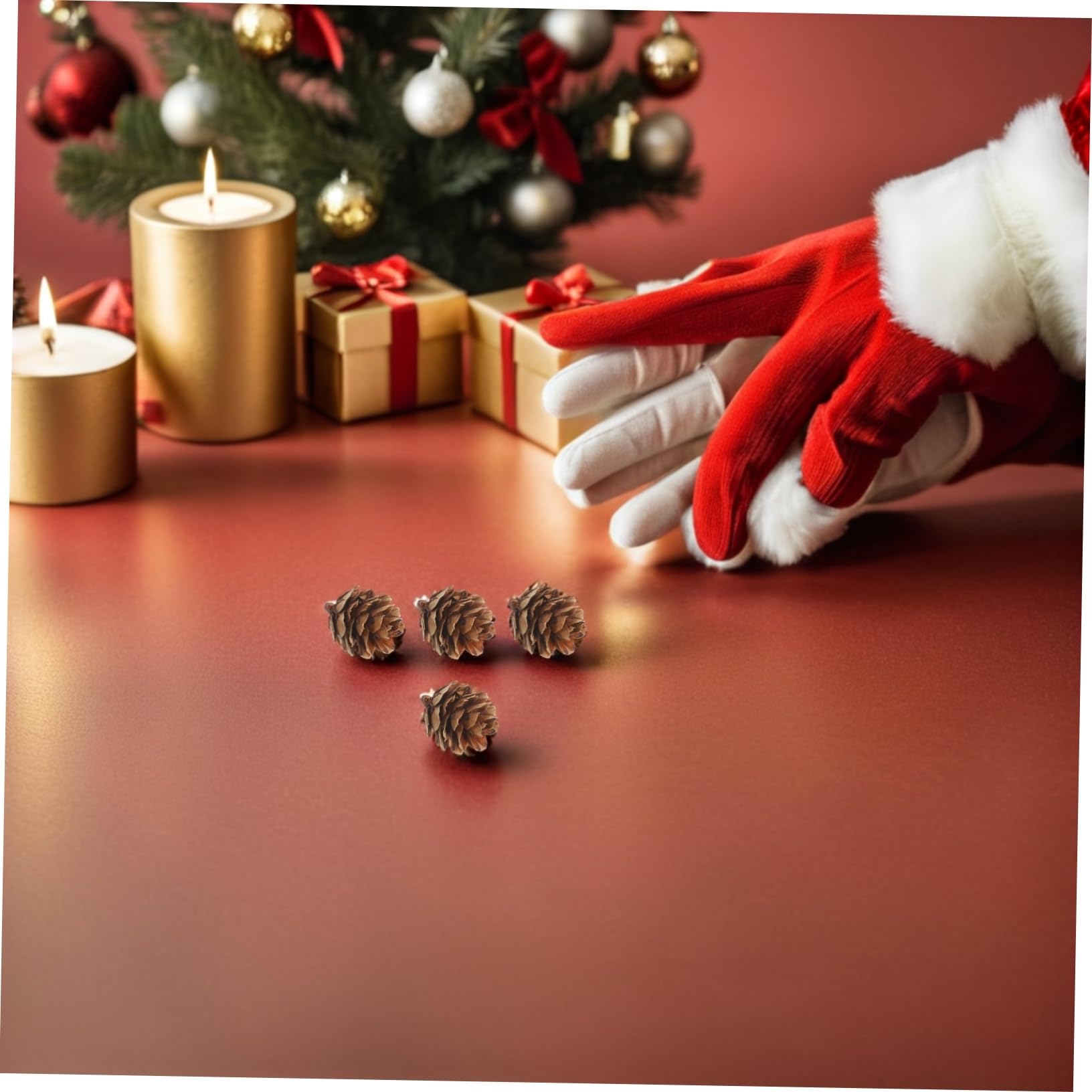 MAGICLULU Decoraciones de Piñas Naturales de Pino para Guirnaldas de Navidad Adornos de Árbol de Mesa Manualidades de Bricolaje Hogar