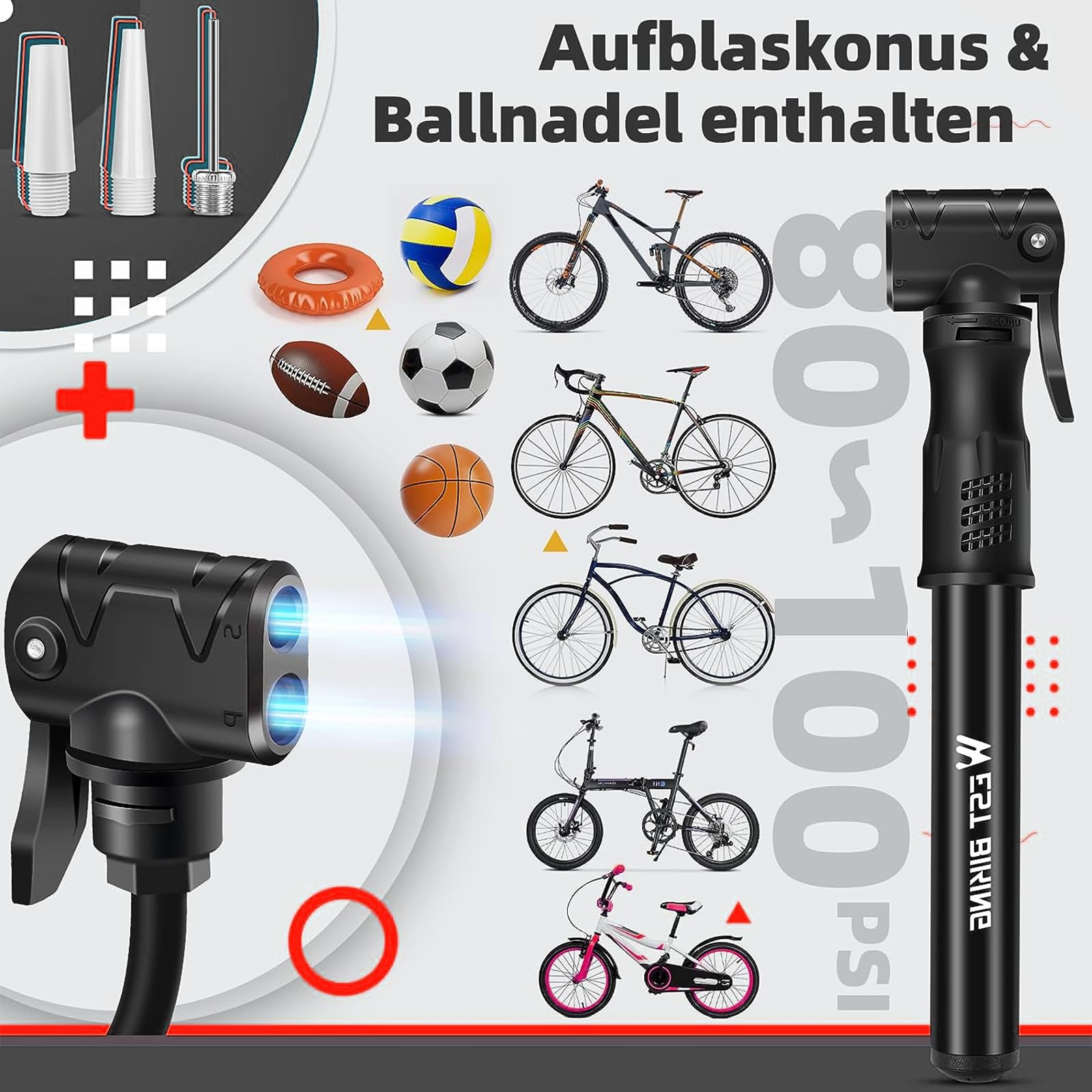 Mini pompa ad aria per bicicletta, piccola pompa per bicicletta, adatta a valvole Presta e Schrader, pompa da telaio ad alta pressione, compatta e leggera, per bici da corsa, mountain bike