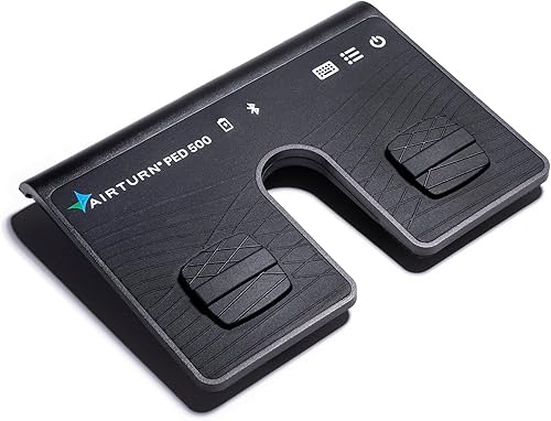 AirTurn PED 500 portátil Bluetooth Pedal Page Turner para iPad, Android, funciona con la mayoría de las aplicaciones