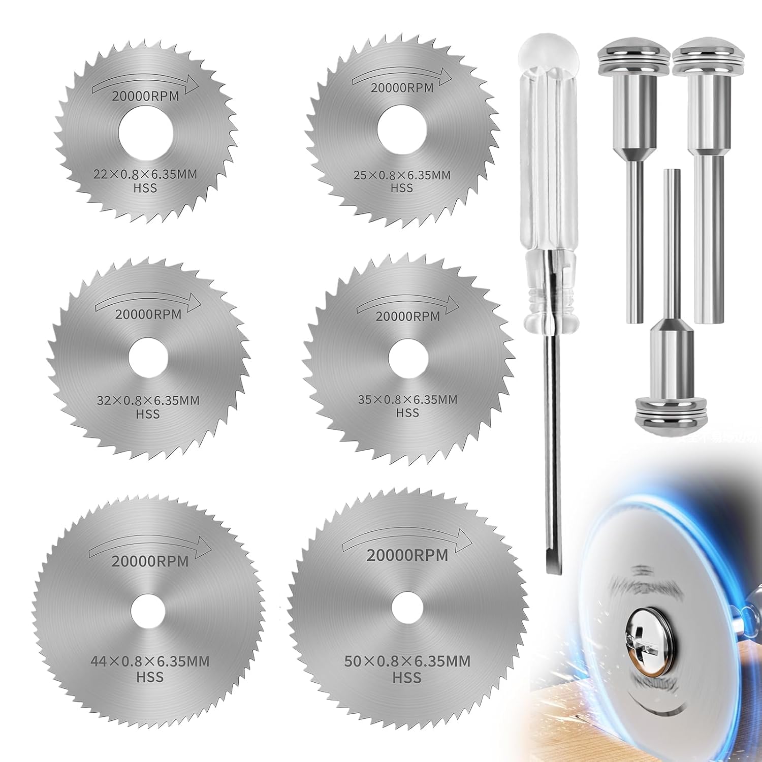 10 mini dischi circolari per Dremel, lame per trapano a disco, HSS, lame per tagliare legno, metallo e plastica, accessori utensili rotanti