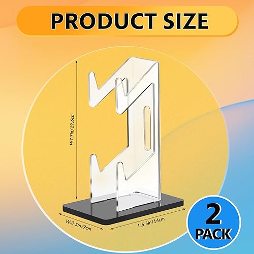 Miniatura 2 de Barydat 2 piezas de acrílico doble controlador soporte antideslizante universal controlador de juegos soporte de almacenamiento para escritorio