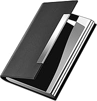 Padike Slim PU Leather Business Card Holder with RFID Blocking, Magnetic Closure & Stainless Steel - Professional Credit ID Case for Men Women