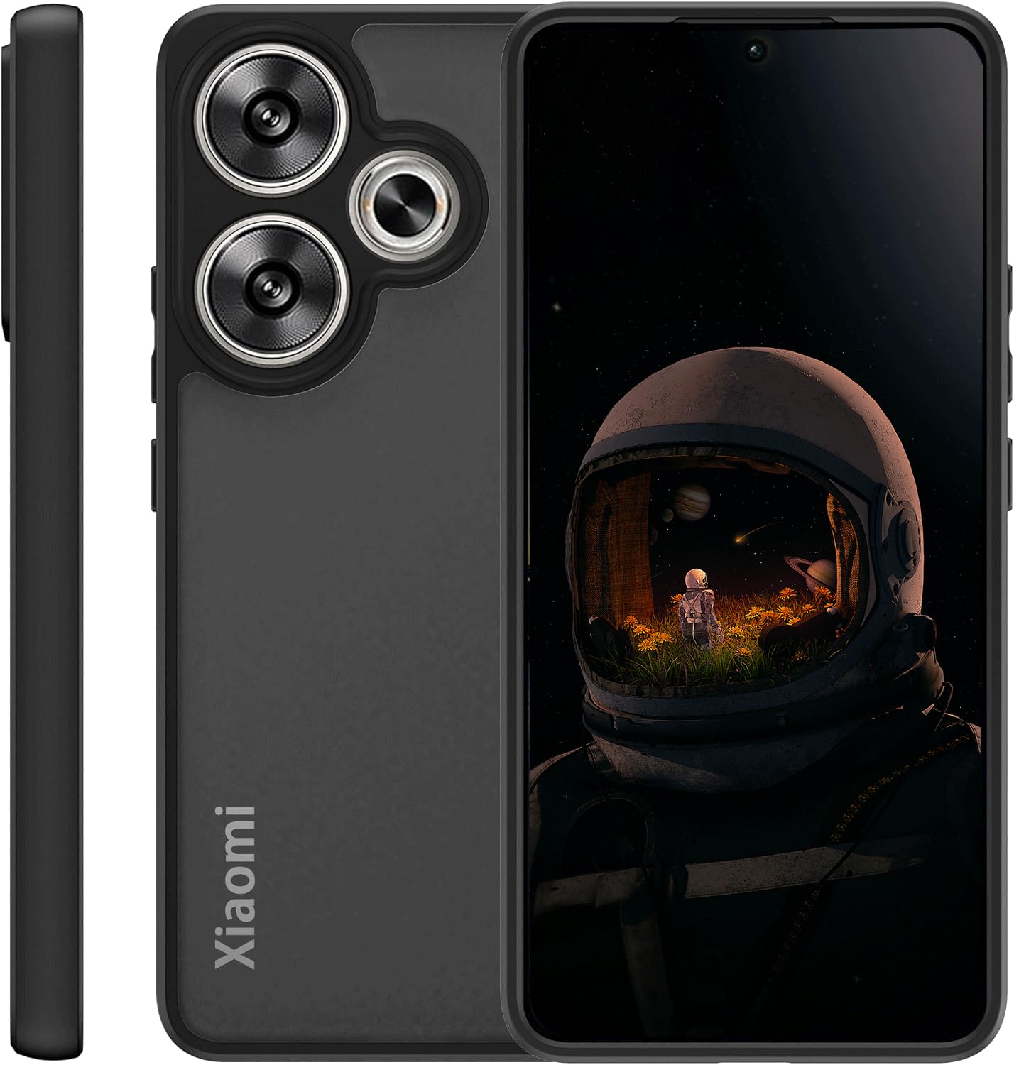 Custodia per Xiaomi Poco F6, anti-giallo, trasparente opaco, antiurto, retro rigido, extra Thin, resistente ai graffi, per Xiaomi Poco F6, nero opaco