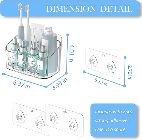 Miniatura 6 de TZAMLI Organizador de ducha montado en la pared, organizador de puerta de gabinete de acrílico, cesta de almacenamiento transparente para ducha,