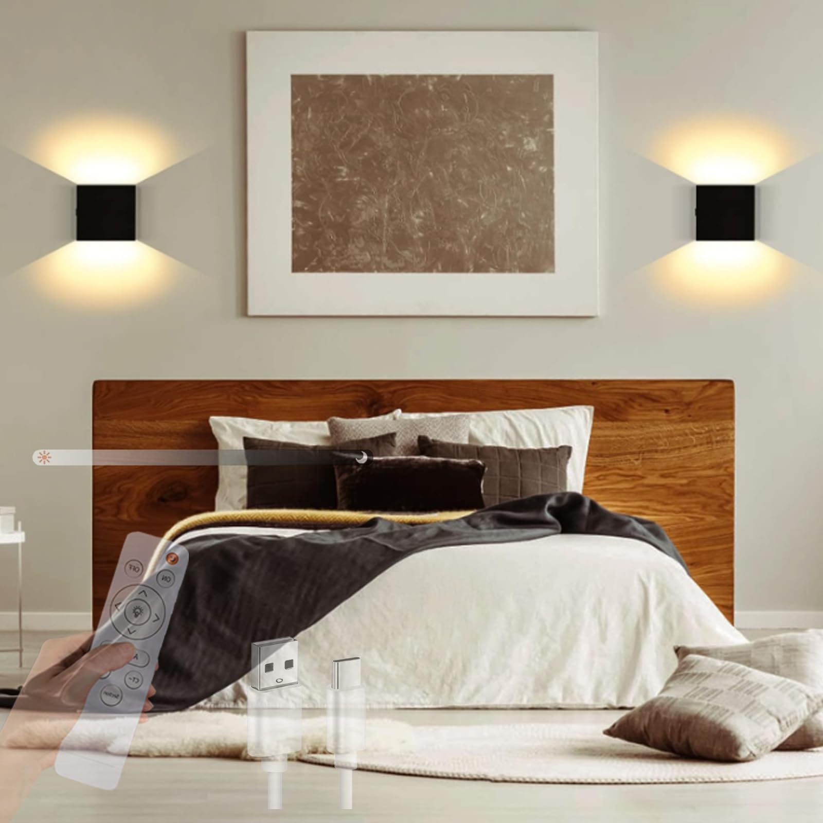 Aplique de pared LED para escaleras y balcones con carga USB 7