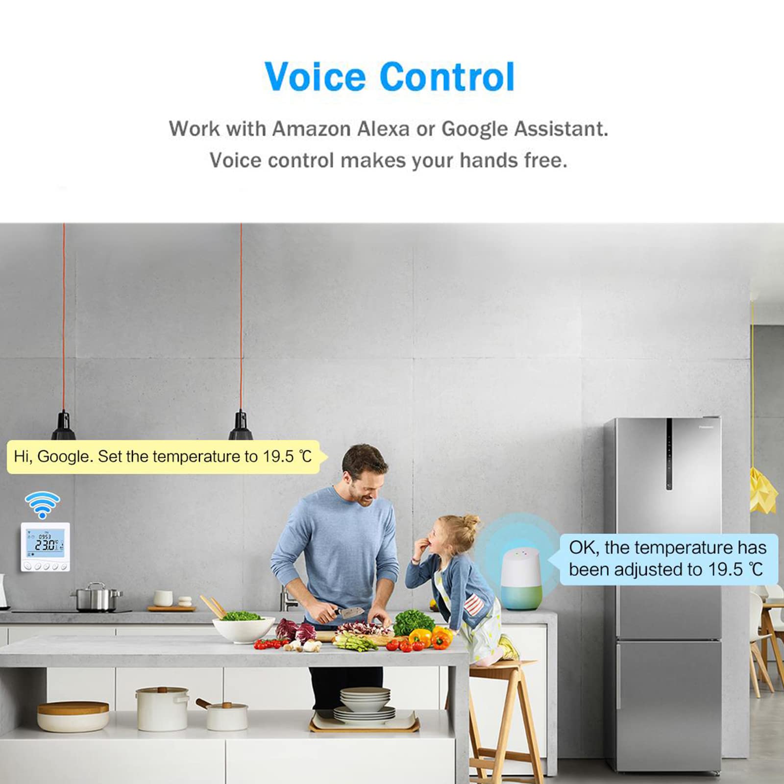 Termostat WiFi do kotła grzewczego na gaz, inteligentny termostat, programowalny termostat pokojowy, kompatybilny z aplikacją Smart Life/Tuya Alexa Home (3A do ogrzewania kotła)