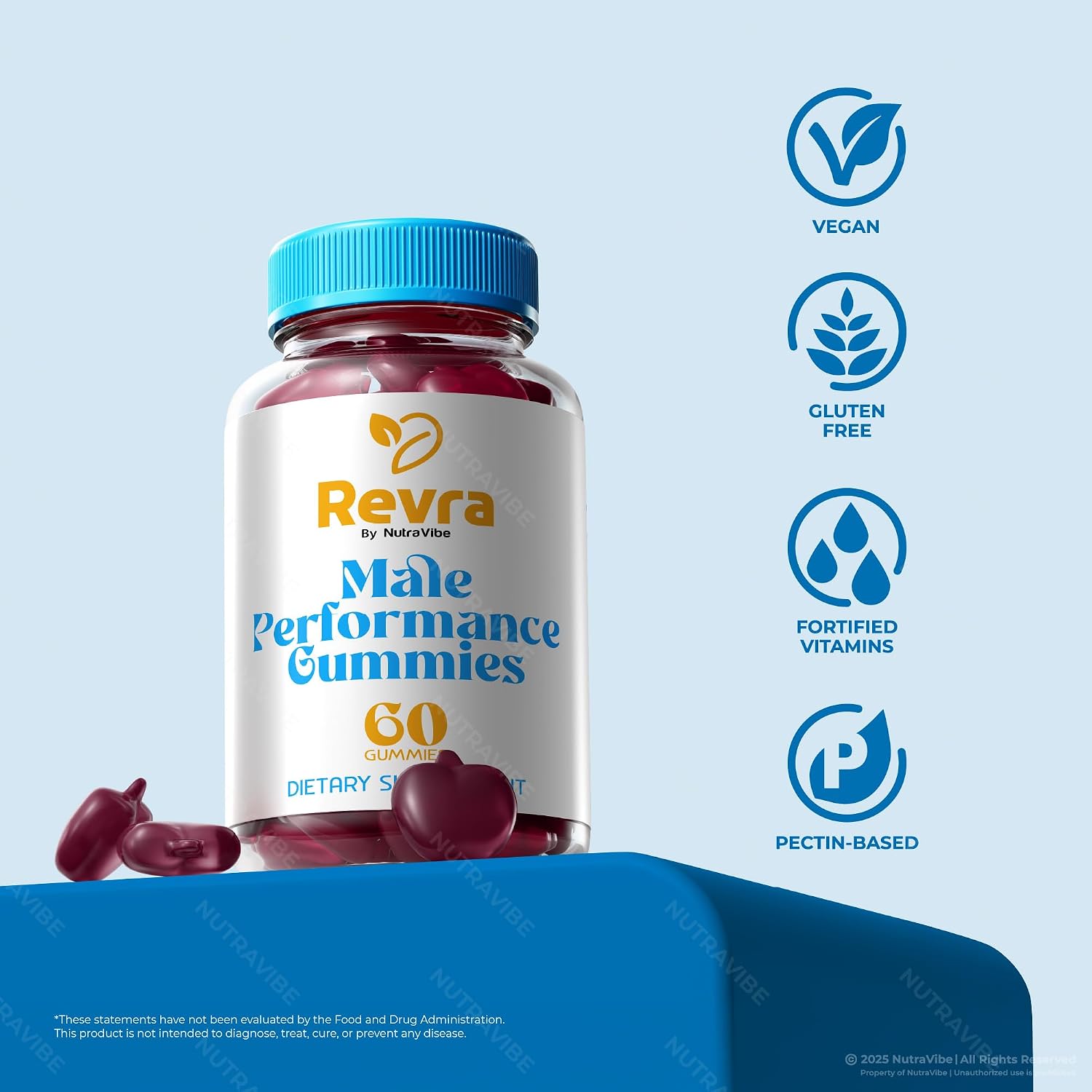 (3 Pack) Revra Performance Gummies – Premium Energy Support to Fuel the Body | Natural Formula for Stamina, Circulation & Balance | Great-Tasting Easy-to-Chew Gummy, Non-Habit Forming (180 Gummies)