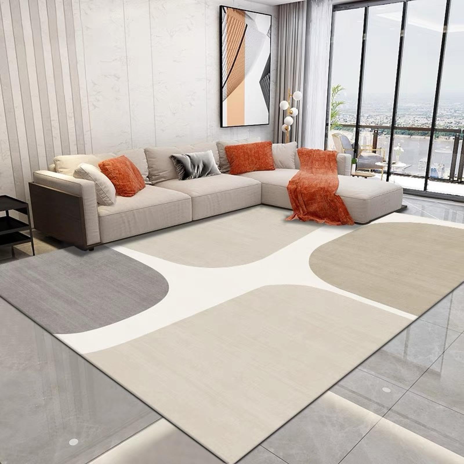 Tapis de chambre à coucher scandinave moderne 120 x 160 cm discret