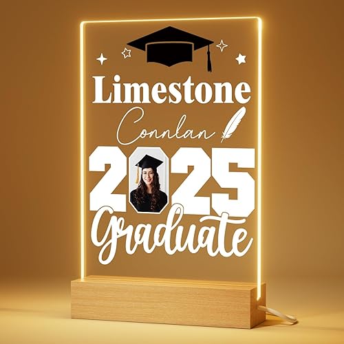ALBK Regalos de graduación personalizados con imagen, lámpara de noche personalizada con nombre de foto, regalos de graduación 2023, regalos de